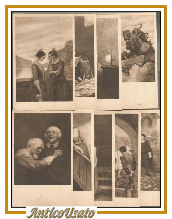 I PROMESSI SPOSI 9 cartoline originali 1942 vintage illustrate Galizzi … | Immagine Gallery 1