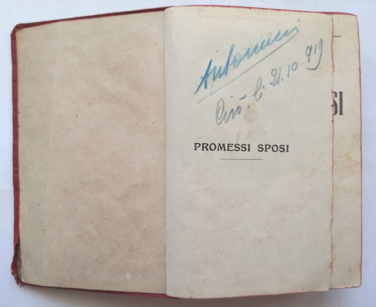 I PROMESSI SPOSI di Alessandro Manzoni 1916 Bietti Libro copertina …