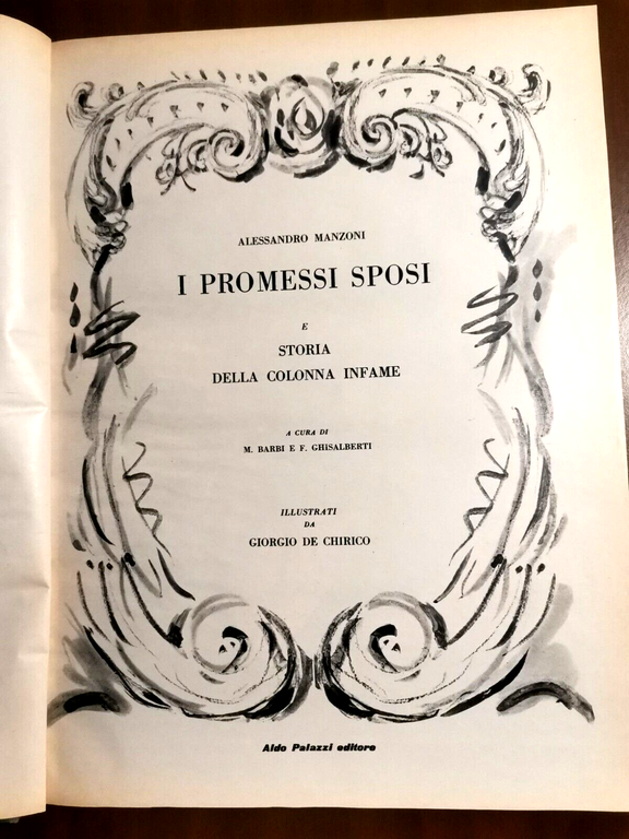 I PROMESSI SPOSI E STORIA DELLA COLONNA INFAME di Manzoni  Libro De Chirico 1964