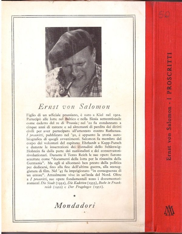 I PROSCRITTI di Ernst Von Salomon 1959 Mondadori Libro romanzo …