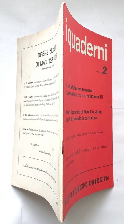 I QUADERNI Numero 2 febbraio 1969 Nuove Edizioni Oriente Rivista …