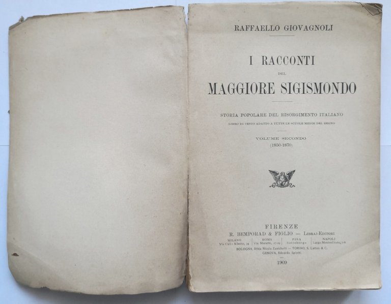 I RACCONTI DEL MAGGIORE SIGISMONDO di Raffaello Giovagnoli volume 2 …
