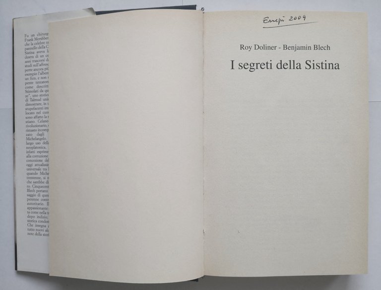 I SEGRETI DELLA SISTINA di Doliner e Blech 2009 Mondolibri …