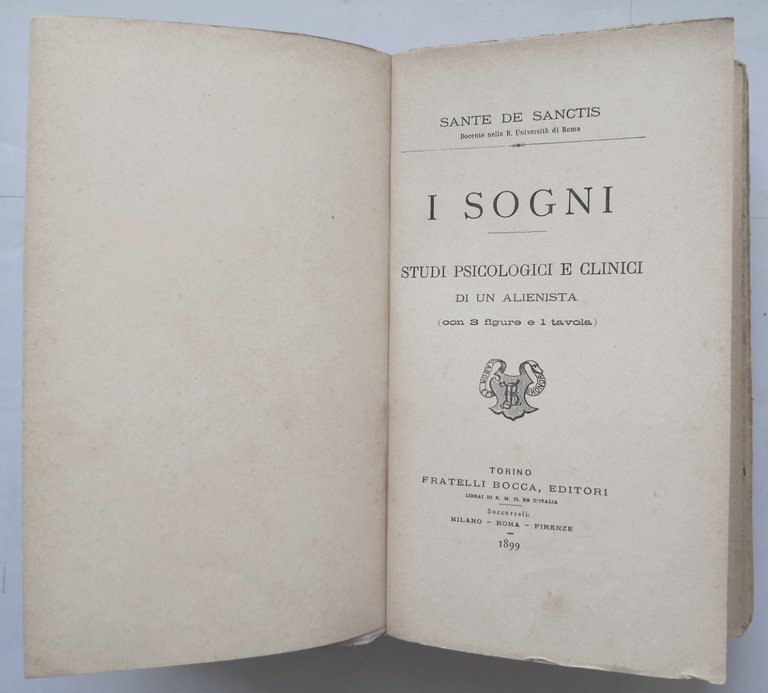 I SOGNI di Sante De Sanctis 1899 Bocca studi psicologici …