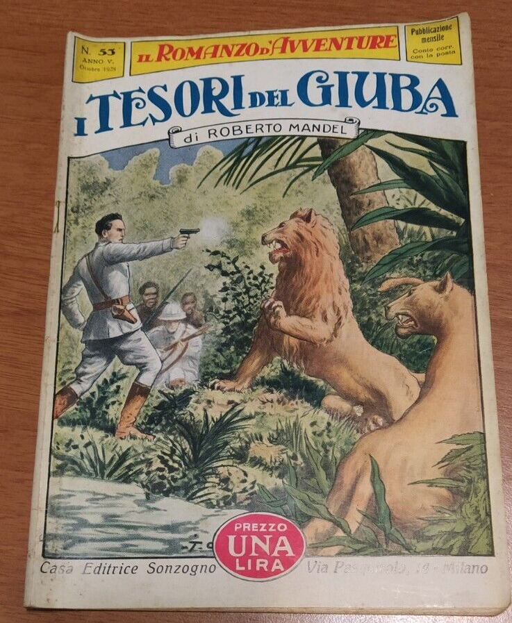 I TESORI DEL GIUBA di Roberto Mandel 1928 Sonzogno romanzo …