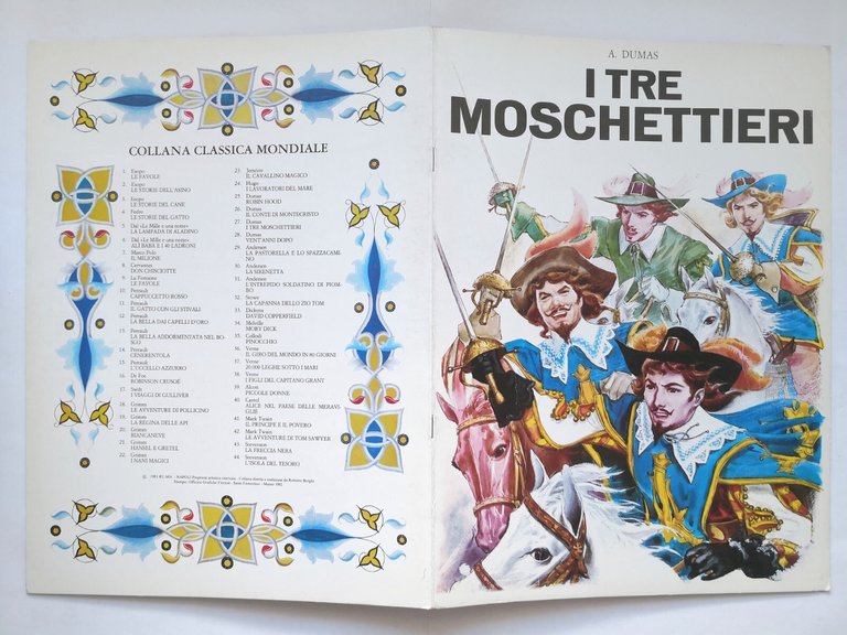 I TRE MOSCHETTIERI di Alexandre Dumas 1982 RUMA libro illustrato …