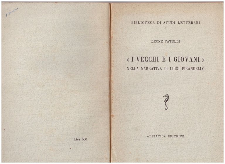 I VECCHI E I GIOVANI NELLA NARRATIVA DI LUIGI PIRANDELLO …