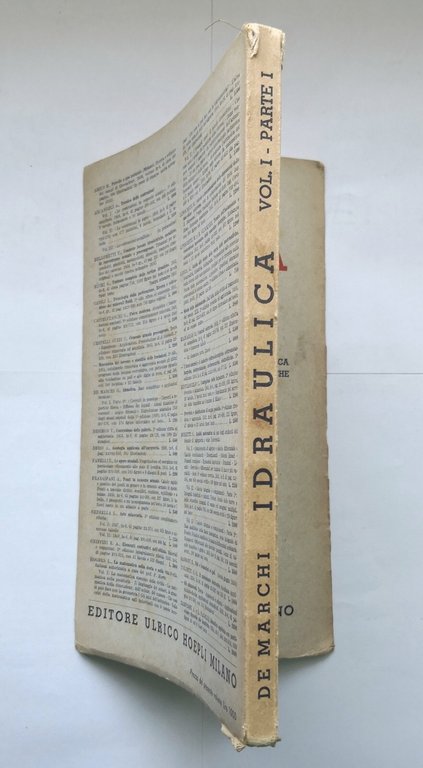IDRAULICA di Giulio De Marchi Volume I parte 1 e …