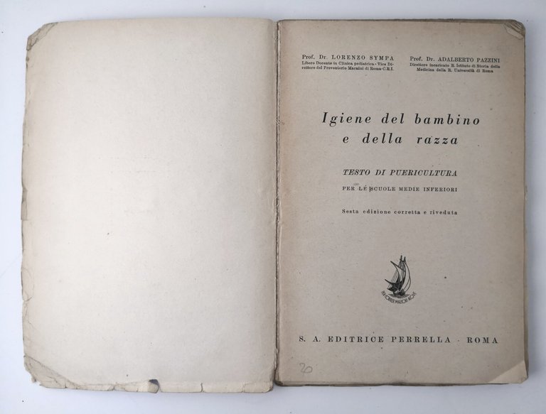 IGIENE DEL BAMBINO E DELLA RAZZA di Sympa Pazzini 1942 …