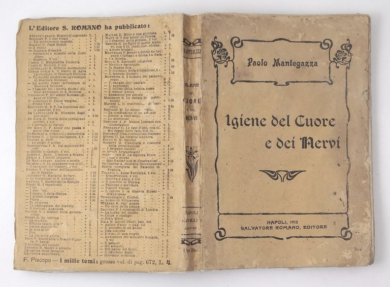 IGIENE DEL CUORE E DEI NERVI di Paolo Mantegazza 1912 …
