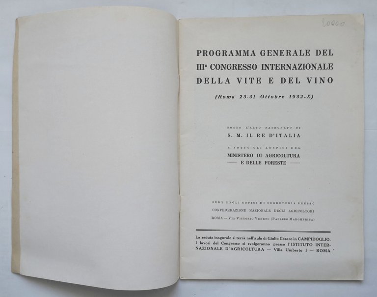 III CONGRESSO INTERNAZIONALE DELLA VITE E DEL VINO Roma ottobre …