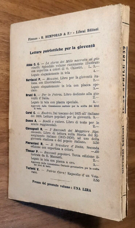 IL 27 APRILE 1859 di Giovanni Cecconi 1909 Bemporad Libro …