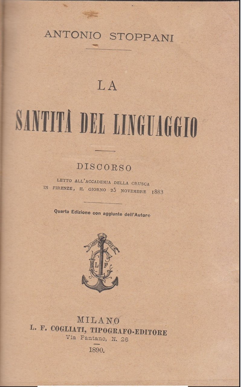 IL BEL PAESE e LA SANTITÀ DEL LINGUAGGIO di Antonio …