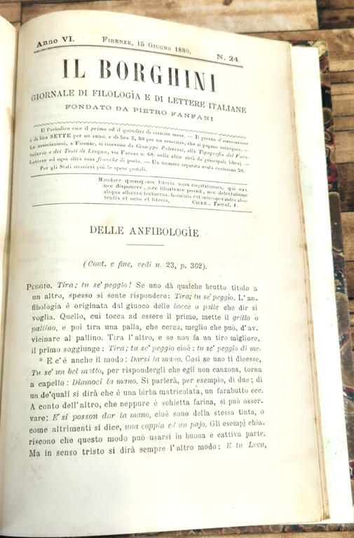 IL BORGHINI Giornale Filologia Lettere Italiane di Fanfani Arlia 1878 … | Immagine Gallery 5