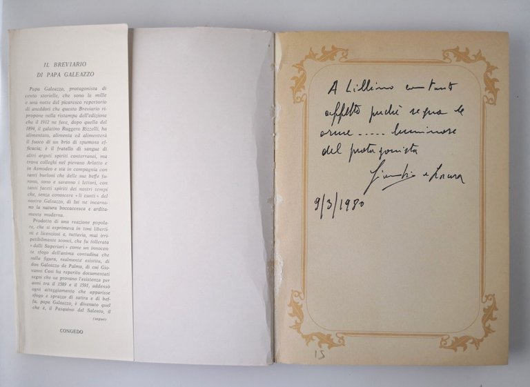 IL BREVIARIO DI PAPA GALEAZZO a cura di Michele Paone …