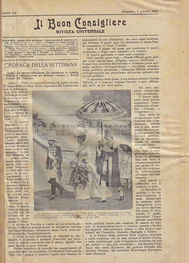 IL BUON CONSIGLIERE RIVISTA UNIVERSALE annata completa 1912 rivista Vintage