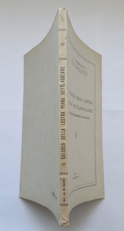 IL CALCOLO DELLA LASTRA PIANA RETTANGOLARE di Michele Salvati 1936 …