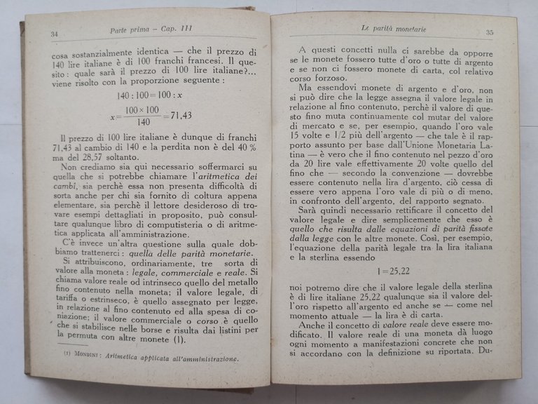 IL CAMBIO E LE SUE LEGGI di Luigi Simonazzi 1923 …