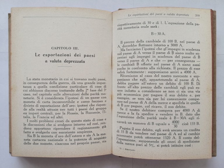 IL CAMBIO E LE SUE LEGGI di Luigi Simonazzi 1923 …