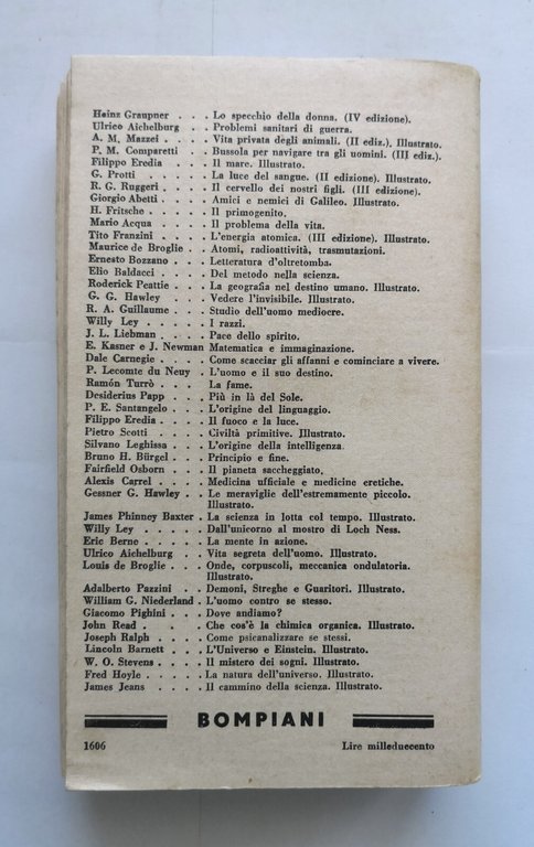 IL CAMMINO DELLA SCIENZA di James Jeans 1953 Bompiani libro