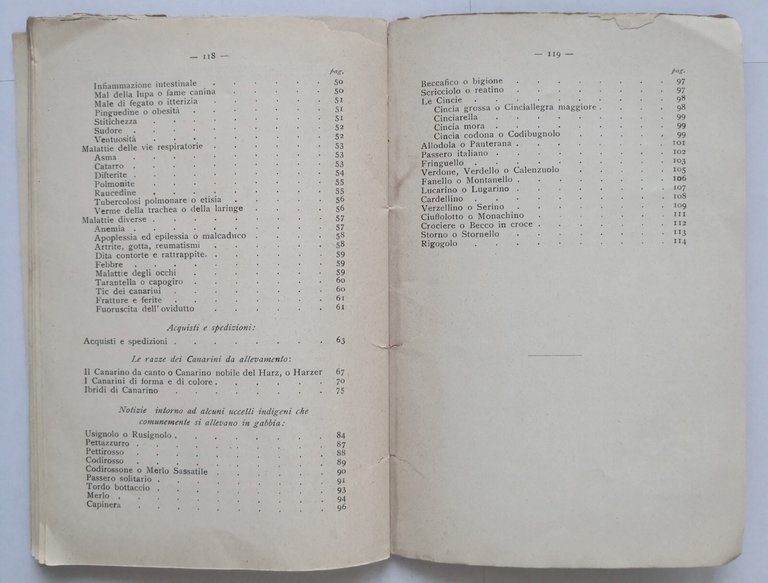 IL CANARINO di Paola 1934 Antonio Vallardi libro comuni uccelli …