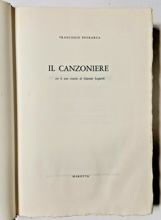 IL CANZONIERE di Francesco Petrarca 1974 Marotta libro edizione limitata …