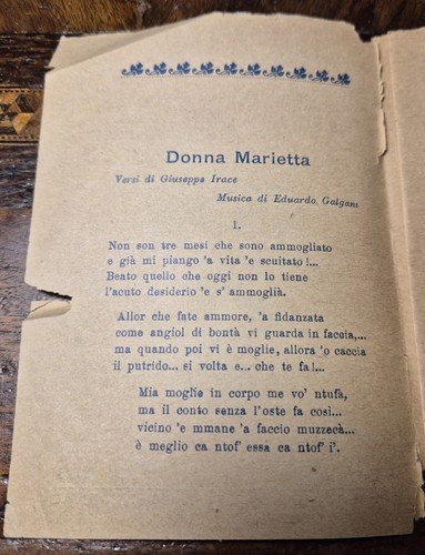 IL CANZONIERE POPOLARE Piedigrotta 1908 Bideri libretto canzoni napoletane