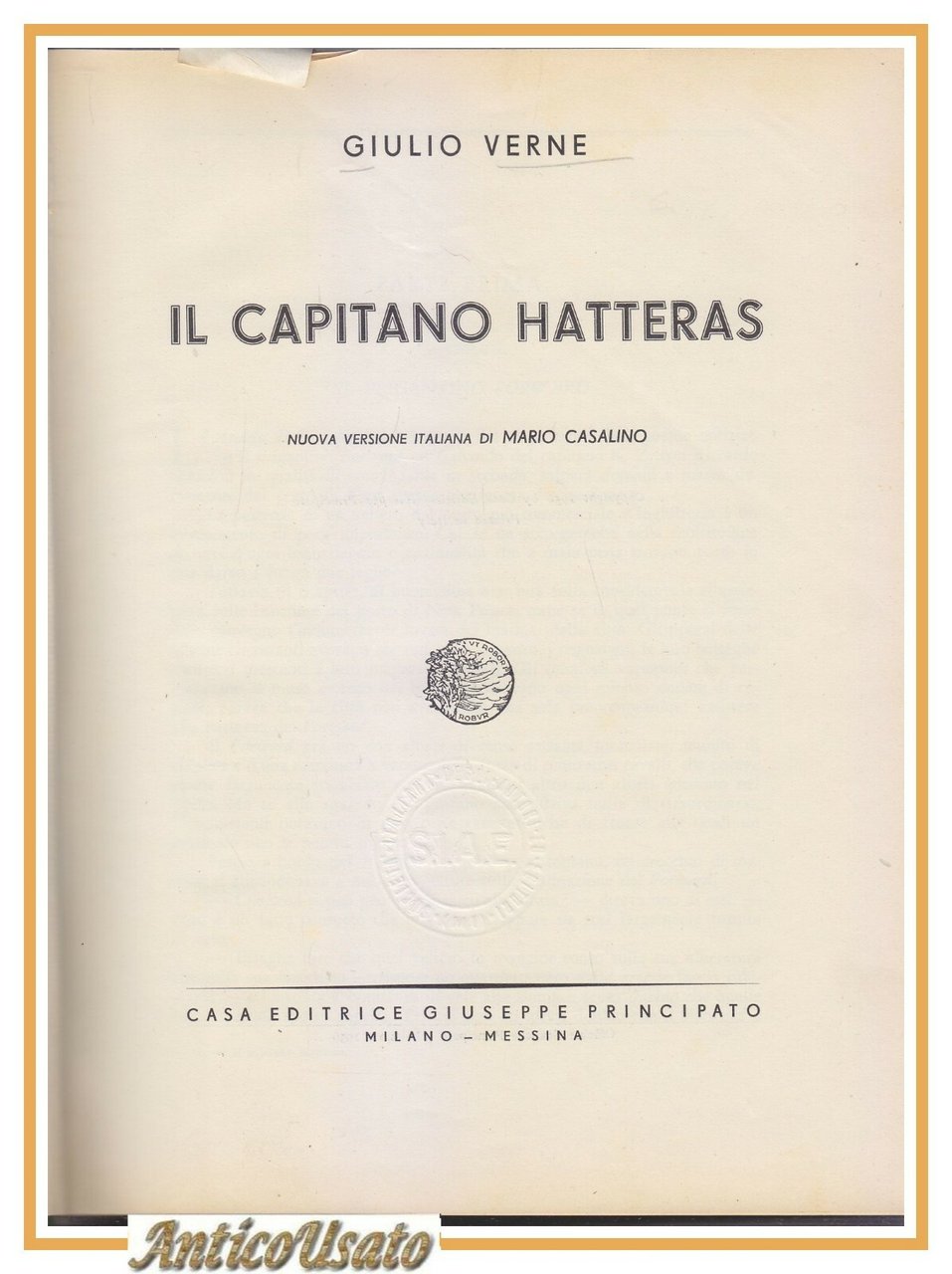 IL CAPITANO HATTERAS di Giulio Verne 1956 Principato libro illustrato …