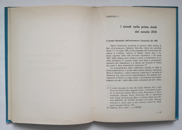 IL CAPITOLO METROPOLITANO PRIMAZIALE DI BARI di Gianni Pinto 1965 …