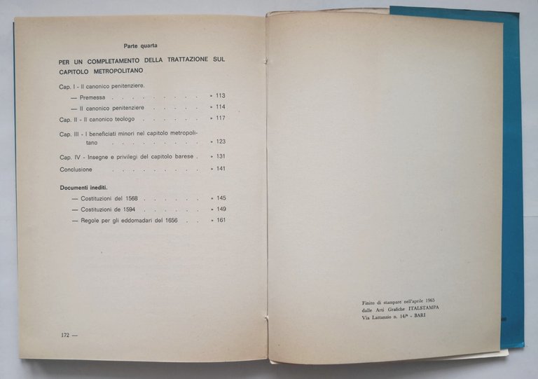 IL CAPITOLO METROPOLITANO PRIMAZIALE DI BARI di Gianni Pinto 1965 …