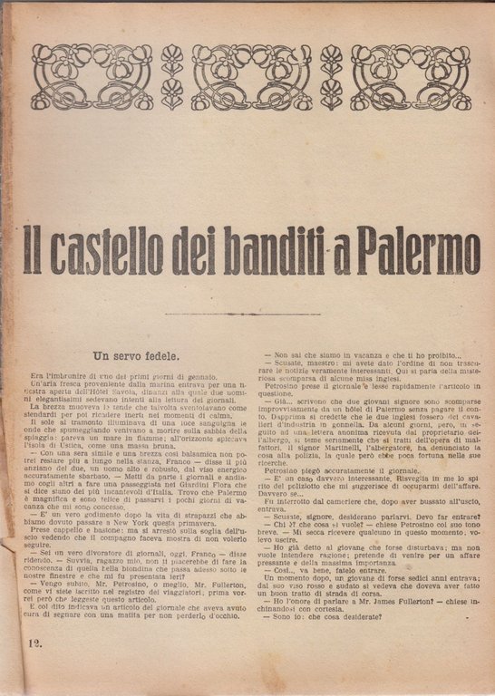 IL CASTELLO DEI BANDITI A PALERMO Petrosino contro mafia camorra …