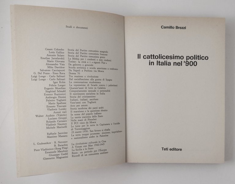 IL CATTOLICESIMO POLITICO IN ITALIA NEL '900 di Camillo Brezzi …