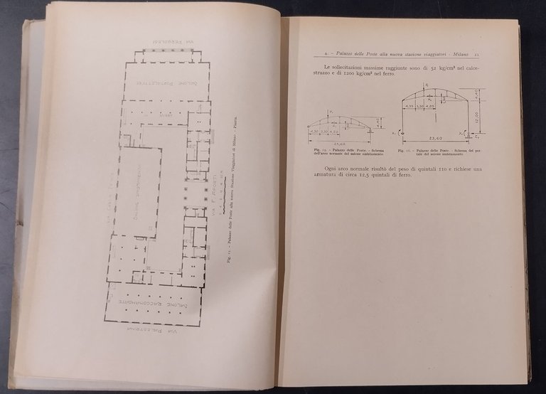 IL CEMENTO ARMATO 3 VOLUMi di Luigi Santarella 1948 Hoepli …