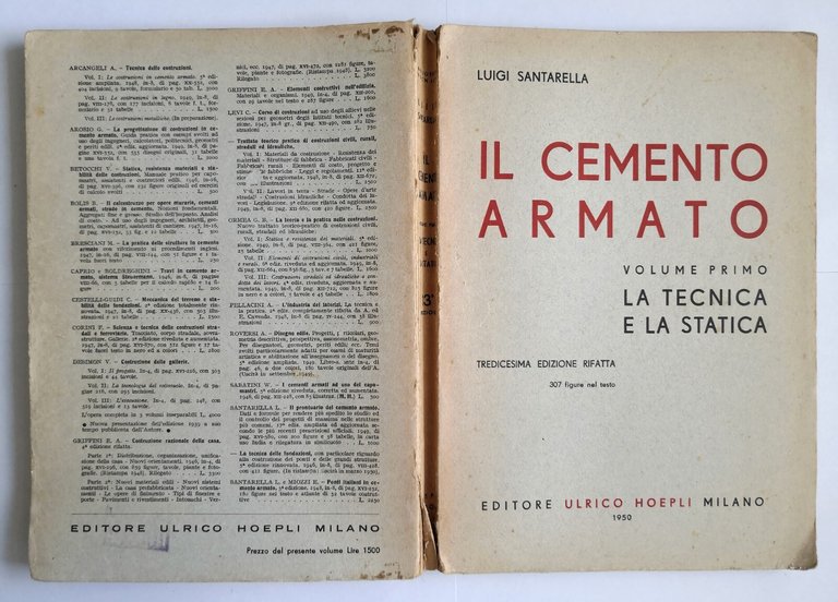 IL CEMENTO ARMATO di Luigi Santarella volume I la tecnica …