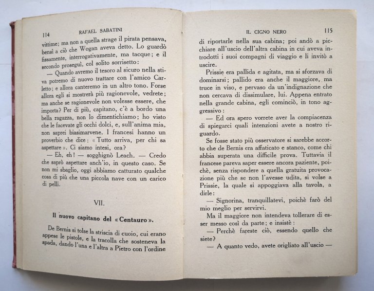 IL CIGNO NERO di Rafael Sabatini 1938 Sonzogno libro romanzo …