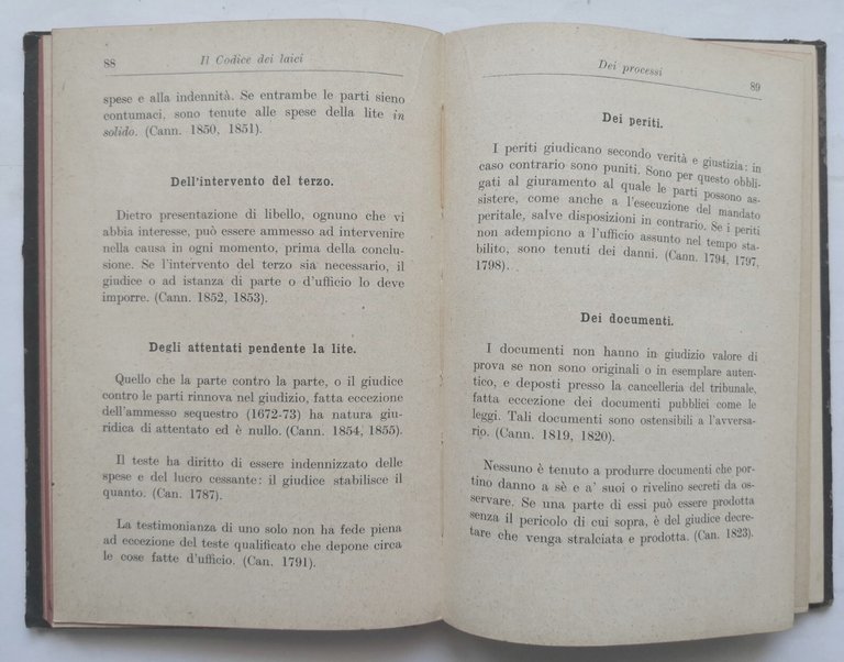 IL CODICE DEI LAICI di Mario Pistocchi 1930 Hoepli Libro …