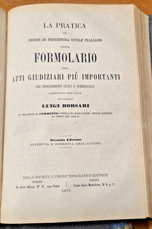 IL CODICE ITALIANO DI PROCEDURA CIVILE annotato Luigi Borsari 2 …