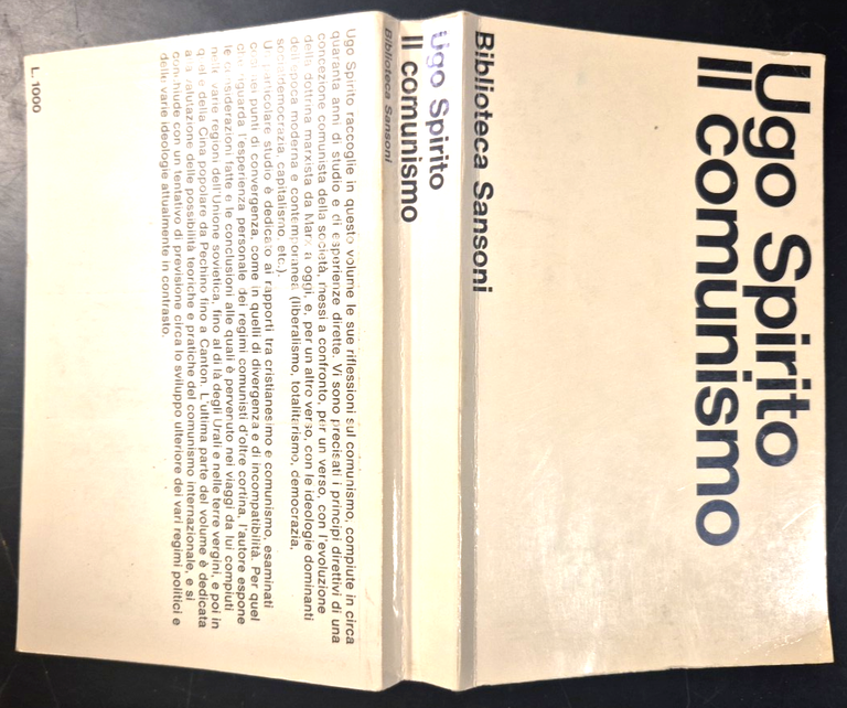 IL COMUNISMO di Ugo Spirito 1965 Sansoni editore libro filosofia …