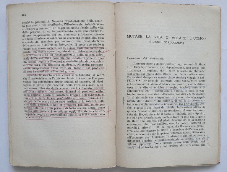 IL COMUNISMO E I CRISTIANI 1947 Morcelliana Libro Mauriac Ducattillon …