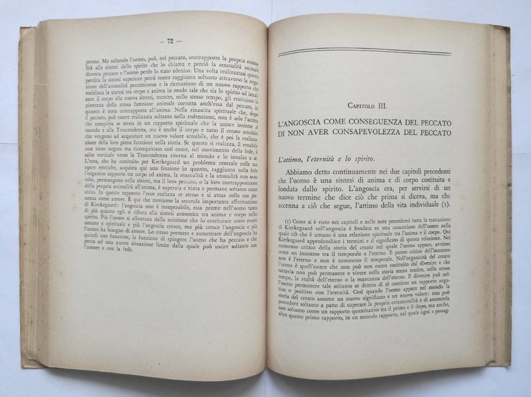IL CONCETTO DELL'ANGOSCIA di Soeren Kierkegaard 1960 Paravia Libro filosofia