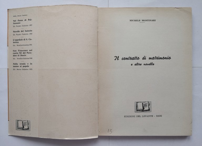 IL CONTRATTO DI MATRIMONIO E ALTRE NOVELLE di Michele Montinari …