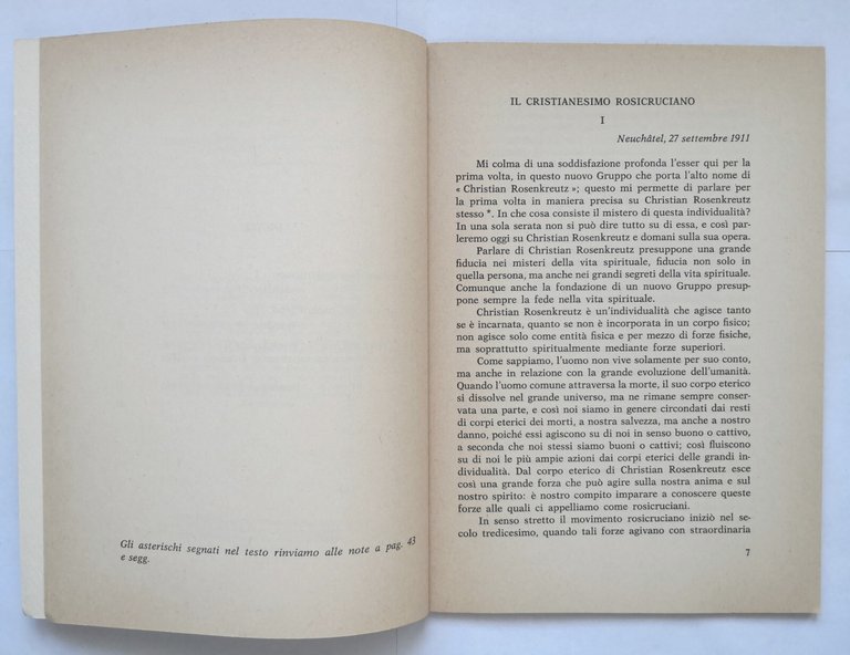 IL CRISTIANESIMO ROSICRUCIANO di Rudolf Steiner 1988 Editrice Antroposofica Libr