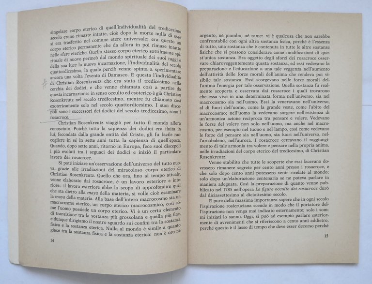 IL CRISTIANESIMO ROSICRUCIANO di Rudolf Steiner 1988 Editrice Antroposofica Libr
