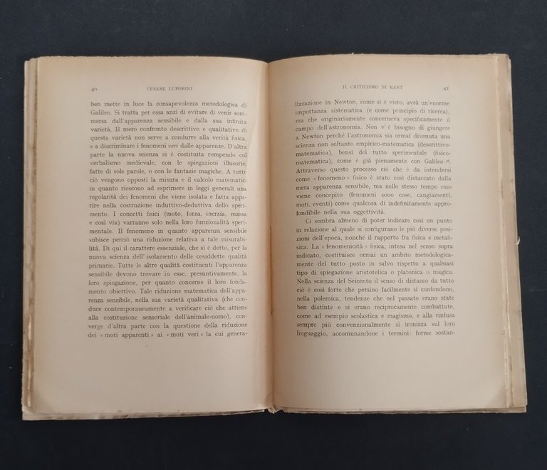 IL CRITICISMO DI KANT di Cesare Luporini 1955 Sansoni Libro …