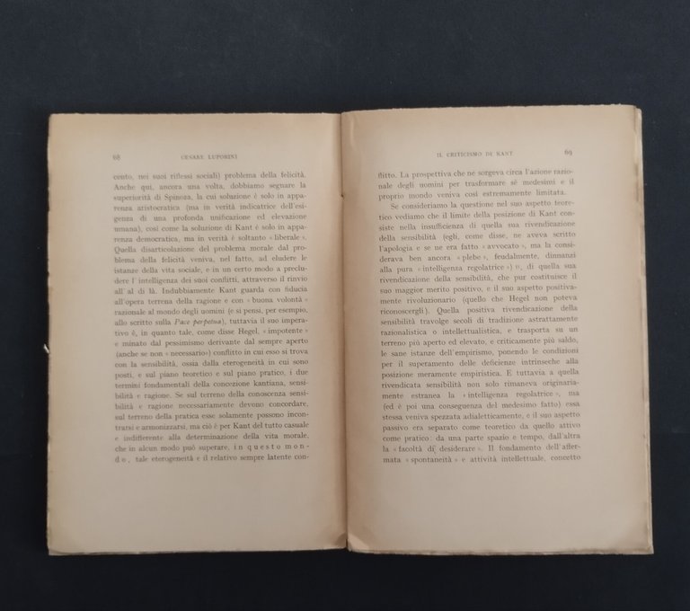 IL CRITICISMO DI KANT di Cesare Luporini 1955 Sansoni Libro …