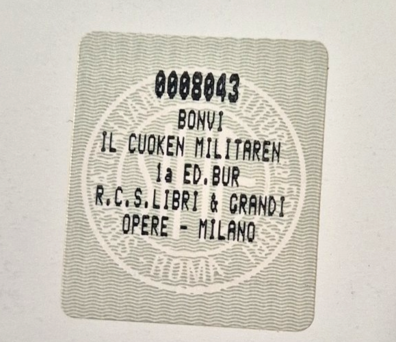 IL CUOKEN MILITAREN Sturmtruppen di Bonvi 1995 Rizzoli Libro Cucina …