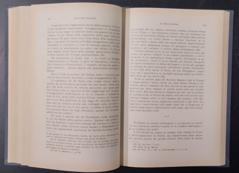 IL DE PROVIDENTIA DI SINESIO CIRENE Salvatore Nicolosi 1959 CEDAM …