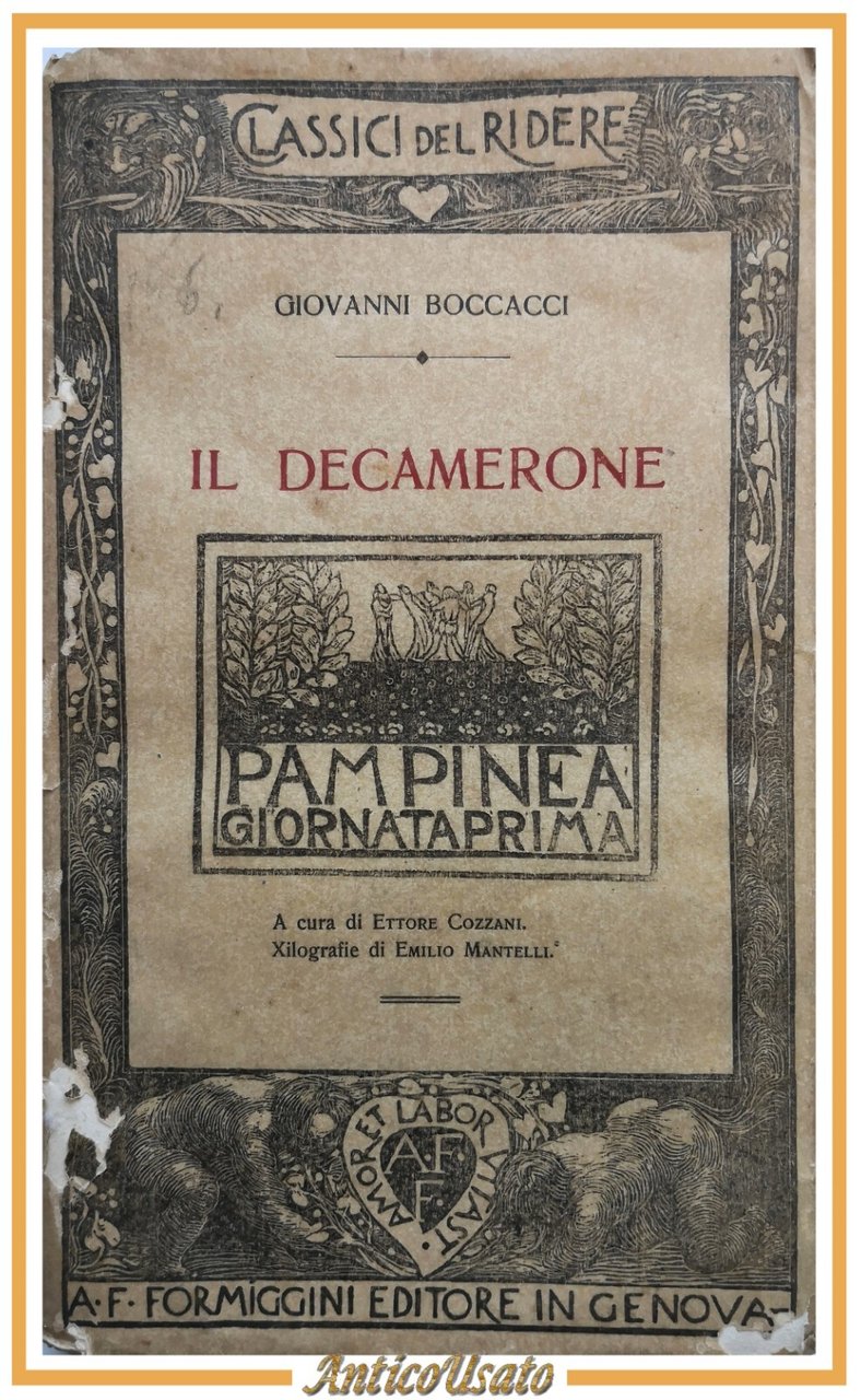 IL DECAMERONE novella prima di Giovanni Boccaccio 1913 Formiggini libro …