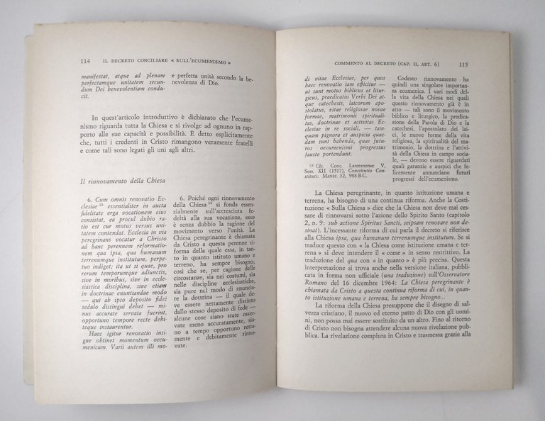 IL DECRETO CONCILIARE SULL'ECUMENISMO di Lorenz Jaeger 1965 Morcelliana Libro