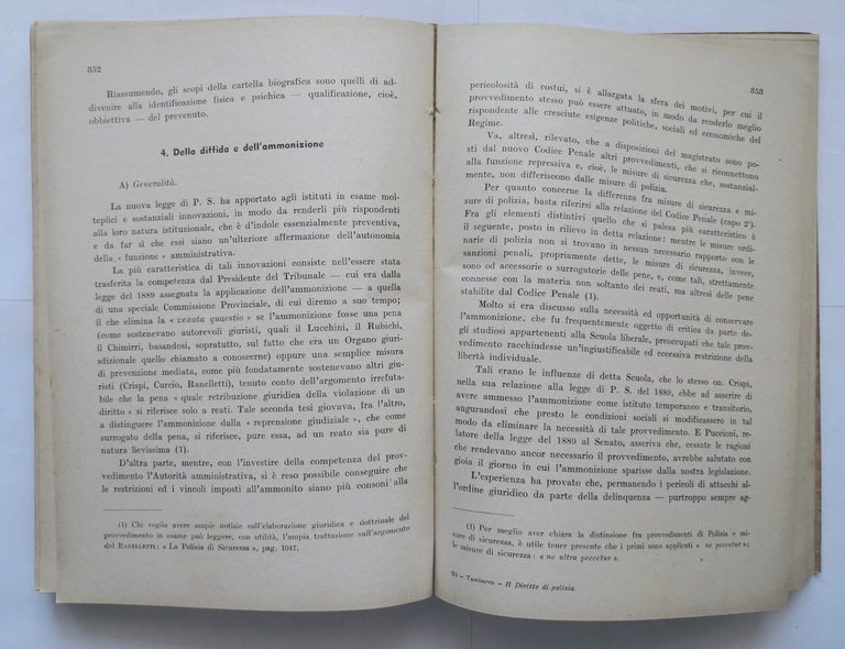 IL DIRITTO DI POLIZIA di Giuseppe Tamburro 1940 Edizioni Sormani …